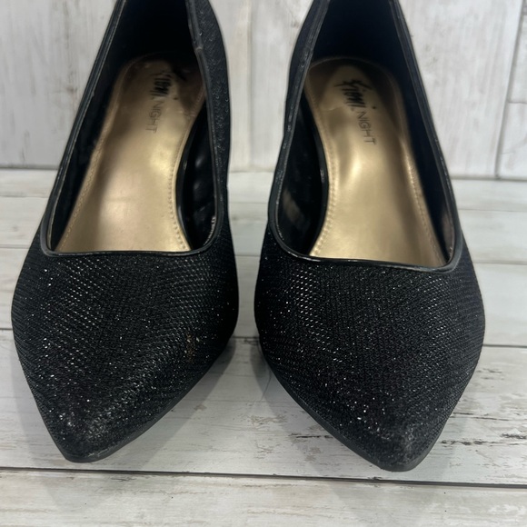 Fioni Night Womens 145282 Black Glittered Pointed Toe Slip On Size 9 Heels - Picture 11 of 14